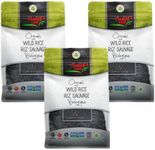 3 Packs x 300g Pure Organic Wild Rice, All Natural, Gluten-Free, Non-GMO, Kosher, and Vegan Pure Long Grain Wild Rice, Healthy Food for The Whole Family - Floating Leaf