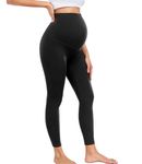 wirarpa Maternity Leggings Women's Buttery Soft Pregnancy Yoga Pants Over The Belly 25" Black Size Medium
