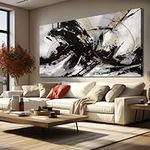 Black and Grey Canvas Art Wall Abst