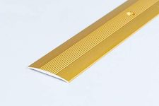 Threshold Carpet Cover Door Plate Aluminium Grooved Floor Trim drilled LPOR 38mm x 1M TMW Profiles (Gold)