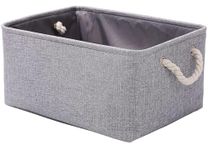 Patvingot Storage Baskets 12.2” x 8.2” x 6.2” for Shelves,Canvas Storage Boxes with Handles, Fabric Storage Bins for Organizing Home and Clothes, Office(Small-1 Pack, Grey)