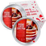 Crown 6 inch Cake Pans, 2" Deep, 2 Pack, Heavy Duty, Even-Heating, Pure Aluminum, 15 cm Cake Pan