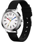 SOCICO Kids Watch for Boys Girls, Learning Educational Watch, 3ATM/30M Waterproof Time Learning Gift Children's Analogue Watch (Black)
