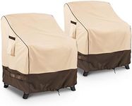 KylinLucky Large Waterproof Chair Covers Outdoor - Patio Chair Cover Waterproof Fits up to 40W x 40D x 36H inches Windproof Protector for Oversized Patio Chairs, 2 Pack Khaki