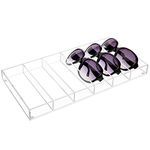 MyGift 6 Slot Premium Grade Clear Acrylic Sunglasses/Eye Glasses Storage Organizer Display Case Tray