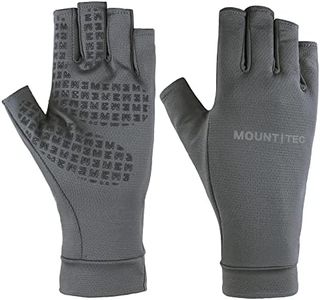 MOUNT TEC Men's Breathable Summer UV Protective Fingerless Gloves UPF 50+ Cool Sunblock Glove for Sailing Golfing Boating Fishing (Charcoal,L)