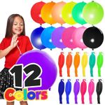 Party Dragon 30Pcs Premium Punch Balloons with Rubber Band, 12 colors randomly assorted, Thick Fun Balloon For Toy Play, Birthday Party Baby Shower Kids Daily Games Wedding Decoration