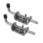 2 Pack Heavy Duty Stainless Steel Spring Loaded Latch Faster Locking Bolt Lock for Door Shed Gate or Tailgate Trailer Garage