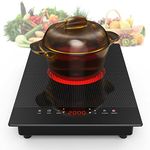 VBGK Electric Cooktop, Electric Stove Top with Touch Control, 9 Power Levels, Kids Lock & Timer, Hot Surface Indicator, Overheat Protection,110V 2000W Electric Ceramic Cooktop