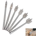 WANGR 6 Pieces Spade Drill Bit Set 10-25mm Paddle Flat Bits with Quick-Change 1/4 inch Hex Shank for Woodworking