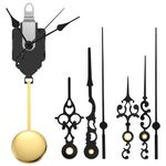 EEEKit Pendulum Quartz Clock Mechanism, Battery Wall Clocks Movement with 3 Pairs Hands for Clock Making Replacement