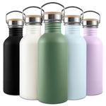 Bambaw Stainless Steel Water Bottle 500ml, Green Water Bottle, Non-Insulated Water Bottle, Leakproof Water Bottle, BPA Free Water Bottle, Metal Water Bottle, 500ml Bottle – Sage Green