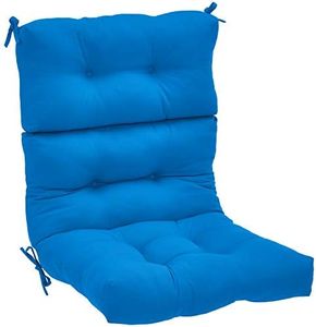 Amazon Basics Tufted Outdoor High Back Patio Chair Cushion- Blue