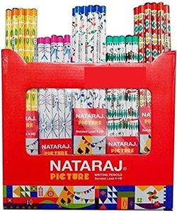 Nataraj Wooden Picture Pencils (Pack Of 50 Pencils 5 Sharpener Free)