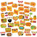 Zyozique ® Mehndi Photo Booth Props and Haldi Photo Booth Props for Wedding, Props for Bride and Family, Bride to Be Props (Pack of 49)