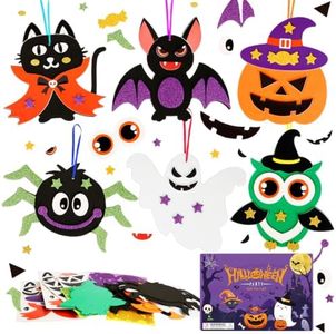 Fennoral 12 Pack Halloween Craft Kit for Kids Make You Own Halloween Foam Stickers Arts and Crafts DIY for Kids Boys Girls Party Supplies Halloween Decoration