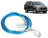 Selifaur - 12mm Heavy Duty 3Mtr 8000kgs Car Auto Full Steel Towing Tow Cable Rope for Innova Crysta 2016