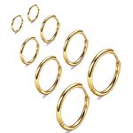 Gabry&jwl 316L Surgical Stainless Steel Huggie Hoop Earrings 6Mm 8Mm 10Mm 11Mm 12Mm 14Mm Hypoallergenic Earrings Hoop Cartilage Helix Lobes Hinged Sleeper Earrings For Men Women Girls, Metal