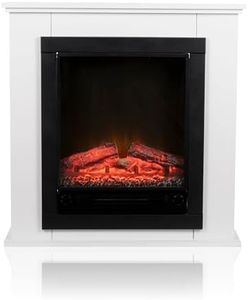 Classic Fire Cheminée Electrique Lugano - Cheminee Decorative 1800W - Cheminée Électrique avec Effet Flame, Chauffage, Panneau de Configuration et Minuterie - Autoportante - Blanc