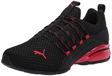 PUMA Men's Axelion Spark Sneaker, Black-high Risk Red-spark, 12