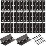 GBACHOOSE 20 Pcs Door Hinges, 3 Inch (70mm) Polished Chrome Ball Bearing Hinges, Steel Black Hinges for Windows, Boxes, Cabinets