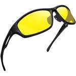 Joopin Night Driving Glasses for Men and Women, Anti Glare Polarised Yellow Tinted Lens Sunglasses Night Vision Glasses for Driving Sports Cycling Glasses