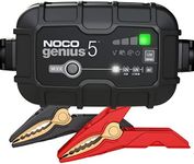 NOCO GENIUS5UK, 5A Car Battery Charger, 6V and 12V Portable Smart Charger, Battery Maintainer, Trickle Charger and Desulfator for AGM, Leisure, Lithium, Motorbike, Motorcycle and Caravan Batteries