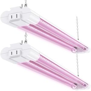 Sunco 2ft Grow Light LED, 20W, Full Spectrum, for Seed Starting, Seedling, Indoor Plants, Plug in Suspended Fixture, Link Up to 8, Inline Switch, ETL 2 Pack
