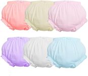 ORINERY Cotton Underwear Baby Girl Undies Breathable Bloomers Briefs Infant Toddler Panties Kids Ruffle Assorted Boxer 6-Pack (BD0515, 6-12 Months Old