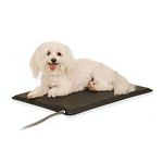 K&H Pet Products Heated Lectro-Kennel Outdoor Dog Pad, Waterproof Dog and Cat Heating Pad, Kennel Warming Mat, Pet Warmer for Outside Animals, Anti Chew Cord, Black Small 12.5 X 18.5 Inches