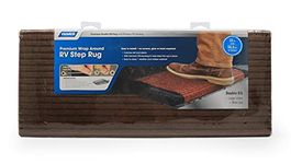 Camco 42955 RV Step Rug (Premium Wrap Around Double Ribbed, 100% Polyester (18" x 23") - Brown)