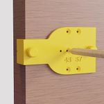 Premium Door Jig Marking Template for 45mm/57mm Latch, Spindle & Handles | Includes Door Edge Centre Finder & Sharpener | Easy-to-Use | Sleek Yellow Design