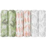 GLLQUEN BABY Receiving Blanket Boy Cotton Muslin Swaddle Blankets Girl Newborn Squares Breathable & Soft Thin Baby Blankets Cloths Double Absorbent Infant Swaddling Wrap - 6 Pack (Carrot)