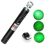 Hocklliy Teaching Flashlight High-Power,USB Rechargeable Torch Portable Long Distance Green Light with Star Cap Multifunctional Small Torches Super Bright for Teachers Sales Camping Patrolling Hiking