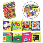 Coolplay Baby First Non-Toxic Soft Cloth Book Set, Crinkle Book Soft Book Baby Toy Toddler Girl Toys Boy Toys - Pack of 8