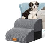 Topmart High Density Foam Pet Steps 2 Tiers,11.8" High,Non-Slip Dog Stairs,Dog Ramp,Soft Foam Dog Ladder,Best for Dogs Injured,Older Cats,Pets with Joint Pain,Suitable for Low Sofas,Stairs,Lower place