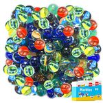 200pk Glass Marbles for Kids | Traditional Small Marbles Assorted | Bag of Marbles | Coloured Marbles | Cat's Eye Marble for Classic Outdoor & Indoor Games | Use for Arts & Crafts | Party Bag Fillers