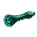 Glass Pipe 7-Hole Spoon Thick Small Glass Pipe Heat Resistant Odorless Pocket Fit Chunky Beautiful Luster Gift for Father Husband and Collector Enthusiast Lake Green Pipes for Smoking (Lake Green)