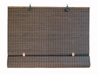 Seta Direct, Cordless Flat-Weave Sun-Filtering Bamboo Roll Up Blind (60" W x 66" H Inch, Espresso)