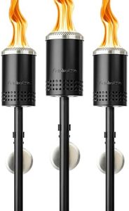Solo Stove Mesa Torch, 3 Pack | Backyard Torches for Outside, 5 hr Burn Time, Cold-Rolled Steel, Incl. 3 Torches, 3 Ground Stakes, 3 Fuel Funnels, 9 Wicks, Adjustable Height: 37.75-52.5 in