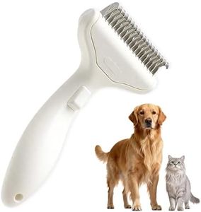 Pet Grooming Brush, 2025 New Self Cleaning Metal Comb, Detangling and Dematting Long, Matted Fur on Cats and Dogs, Easy to Remove Loose Undercoat, One Click Removal (White)