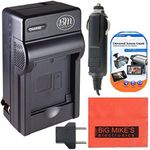 BM Premium DMW-BCF10 Battery Charger for Panasonic Lumix DMC-TS2 DMC-TS3 DMC-TS4 DMC-F2 DMC-F3 DMC-FH1 DMC-FH3 DMC-FH20 DMC-FH22 DMC-FS6 DMC-FS12 DMC-FS15 DMC-FS25 DMC-FS42 DMC-FS62 DMC-FT1 DMC-FP8 DMC-FX700 Digital Camera + More!!