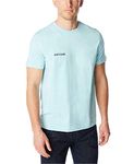 Nautica Men's Short Sleeve Solid Crew Neck T-Shirt Polo, Harbor Mist, Large