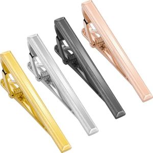 TAIGRAMA Tie Clip and Pin Set for Men, 4Pack - Gold, Rose Gold, Silver, Black - Suitable for Skinny Ties, Wedding, Anniversary, Business