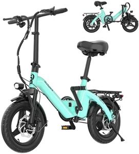 Bodywel Foldable Electric Bike, 14" Mini Ebike for Adults, 25 Miles Range 20MPH Adult Electric Bicycles for Daily commuters, 400W Moter 36V Battery E-bike Portable Mini Commuting Ebikes for Kids Teens