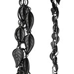 Monarch Rain Chains 18110 Aluminum Cascading Leaves Rain Chain, 8-1/2 Feet Length Replacement Downspout for Gutters, Black