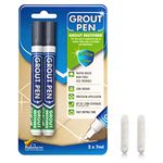 Grout Pen Dark Grey Tile Paint Marker: Waterproof Grout Paint, Tile Grout Colorant and Sealer Pen - Narrow 5mm, 2 Pack (7mL) - Dark Grey