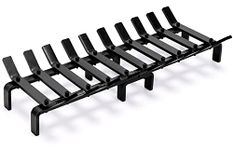 WILLOW WEAVE 24" Fireplace Grate Wood Stove Grate Rack Fireplace Tools Rack Heavy Duty Solid Steel 10-Bars Log in Holder Easy Assembly Fire Grate for Indoor Hearth Outdoor Firepit Matt Black