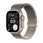 Apple Watch Ultra 3 GPS + Cellular 49mm Natural Titanium Case with Natural Titanium Milanese Loop - Large