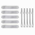 Rejekar Heat Plate Shields and Grill Burner for Home Depot Nexgrill 5 Burner 720-0888, 720-0888N Gas Grill, 5 Pack kit Burner Pipe Tubes Heat Tent Replacement Parts